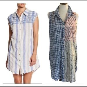 Sleeveless shirt dress swimsuit cover-up